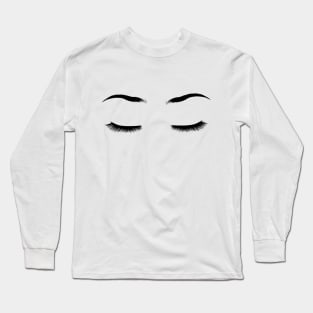 Eyelashes Sleep Slay Girl Boss Chic Makeup Lover Long Sleeve T-Shirt